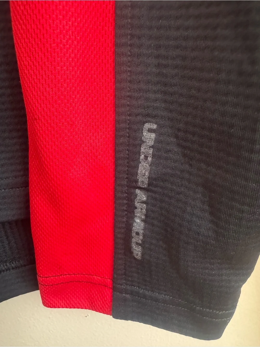 Under Armour Men’s Black Performance Quarter-Zip Jacket with Red Panels